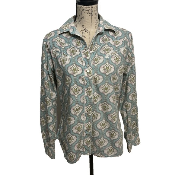 Walls Authentic Ranch Wear Women’s Western Shirt Medium Pearl Snap Cowgirl Ranch - Picture 1 of 8